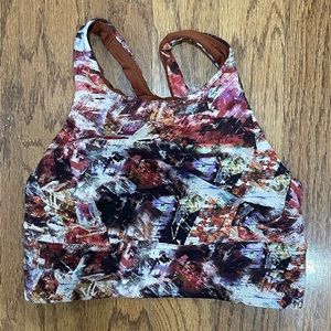 EUC Lululemon Wunder Train Long-Line Bra Urbantricity Multi sz 8